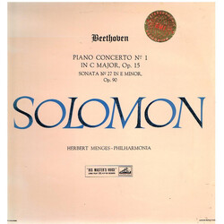 Ludwig van Beethoven / Solomon (6) / Herbert Menges / Philharmonia Orchestra Piano Concerto No. 1 In C Major, Op. 15 / Sonata No. 27 In E Minor, Op. 9
