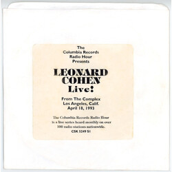 Leonard Cohen Leonard Cohen Live! (From The Complex Los Angeles, Calif. April 18, 1993)