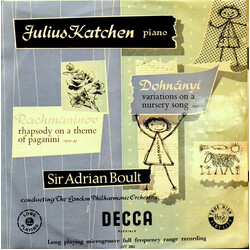 Sergei Vasilyevich Rachmaninoff / Ernst von Dohnányi / Julius Katchen / The London Philharmonic Orchestra / Sir Adrian Boult Rhapsody On A Theme Of Pa