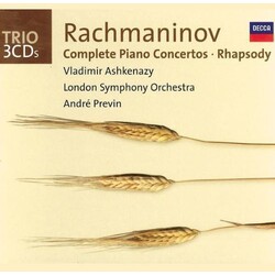 Sergei Vasilyevich Rachmaninoff / Vladimir Ashkenazy / The London Symphony Orchestra / André Previn Complete Piano Concertos / Rhapsody Vinyl LP
