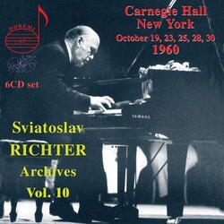 Sviatoslav Richter Carnegie Hall, New York, October 19, 23, 25, 28, 30, 1960 - Sviatoslav Richter Achives, Vol. 10 Vinyl LP