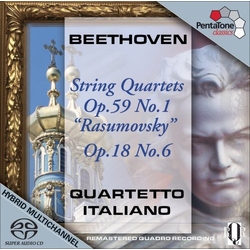 Ludwig van Beethoven / Quartetto Italiano String Quartets Op.59 No.1 "Rasumovsky", Op.18 No.6 Vinyl LP