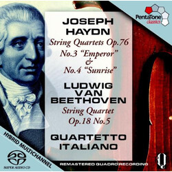Joseph Haydn / Ludwig van Beethoven / Quartetto Italiano String Quartets Op. 76 No. 3 "Emperor" & No. 4 "Sunrise" / Strig Quartet Op. 18 No. 5 Vinyl L