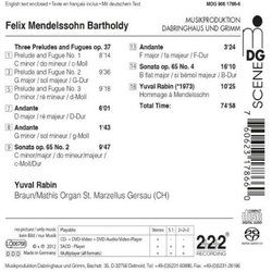 Mendelssohn Rabin Organ Works Three Preludes & Fugues Op 37 SACD
