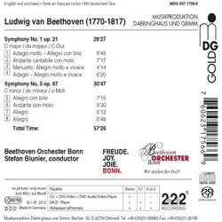 Beethoven Beethoven Orchester Bonn Symphonies Nos 1 & 5 (Hybr) SACD CD