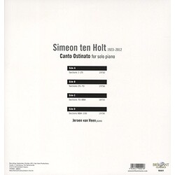 Ten Holt / Veen Canto Ostinato For Solo Piano VINYL 2 LP