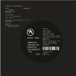 Aphex Twin Computer Controlled Acoustic Instruments Pt 2 EP vinyl L