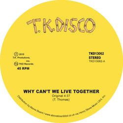 Timmy Thomas Why Can't We Live Together (Original & Lntg Remix) Vinyl 12"