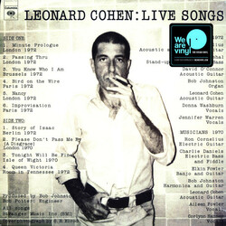 Leonard Cohen Leonard Cohen: Live Songs VINYL LP