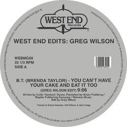 Various Artist West End Edits: Greg Wilson Vinyl 12"