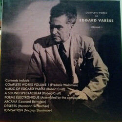Edgard Varèse Complete Works Of Edgard Varèse, Volume 1 CD Box Set