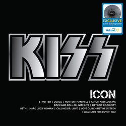 Kiss ICON (Walmart Exclusive) Black Colored Silver Splatter VINYL LP