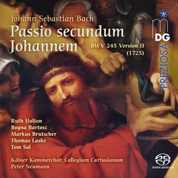 Cartusianum Cologne Chamber Choir St. John Passion 1725 Version SACD CD