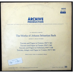 Johann Sebastian Bach / Helmut Walcha Toccaten Und Fugen Vinyl LP