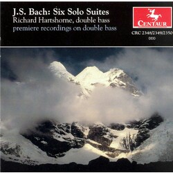 Johann Sebastian Bach / Richard Hartshorne Six Solo Suites (Premiere Recordings On Double Bass) Vinyl LP