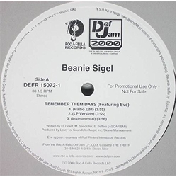Beanie Sigel Remember Them Days Vinyl 12"