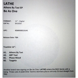 Lathe Athens By Taxi EP Vinyl