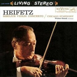 Jean Sibelius / Jascha Heifetz / Walter Hendl / The Chicago Symphony Orchestra Violin Concerto In D Minor, Op. 47 Vinyl LP