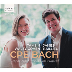 Carl Philipp Emanuel Bach / Tamsin Waley-Cohen / James Baillieu Complete Original Works For Violin & Keyboard Vinyl LP