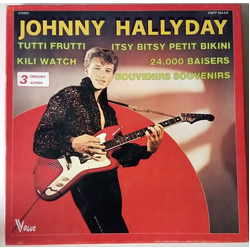 Johnny Hallyday Coffret Vogue - Made In Belgium GREEN YELLOW RED MARBLE VINYL POSTER LP