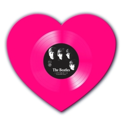 Beatles Love Me Do HEART SHAPED PINK VINYL LP