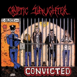 Cryptic Slaughter Convicted BLACK ICE W RED WHITE & CYAN BLUE SPLATTER VINYL LP