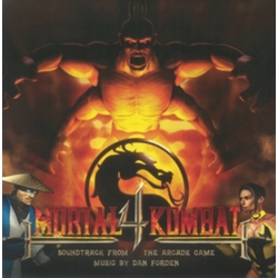 Dan Forden Mortal Kombat Mk 4 ORANGE YELLOW & BLACK SPLATTER ON CLEAR VINYL LP