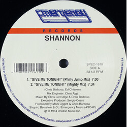 Shannon Give Me Tonight Vinyl