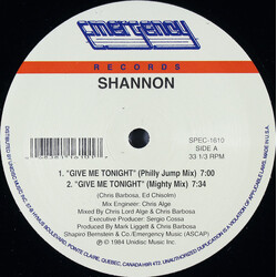 Shannon Give Me Tonight Vinyl