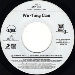 Wu-Tang Clan Can It Be All So Simple / Da Mystery Of Chessboxin' Vinyl
