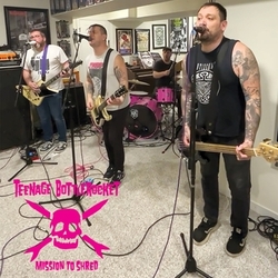Teenage Bottlerocket Mission To Shred NEON PINK VINYL 7INCH
