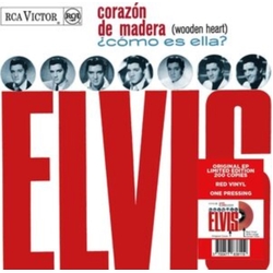 Elvis Presley Etranger No. 13 - Corazon De Madera ESPAGNE RED VINYL 7INCH