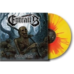 Entrails Raging Death SUNBURST YELLOW RED VINYL LP