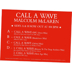 Malcolm Mclaren And The Bootzi Call A Wave Remixes VINYL LP
