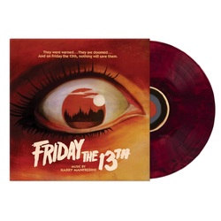Harry Manfredini Friday 13th Waxwork BLOOD RED / BLACK SWIRL VINYL LP + 12x12 art print