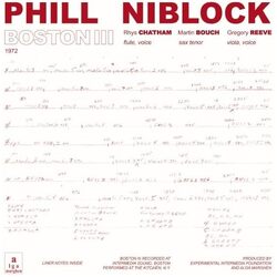 Phill Niblock Boston/Tenor/Index VINYL LP