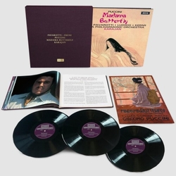 Luciano Pavarotti Puccini Madama Butterfly 180GM BLACK VINYL 3 LP CLOTH BOUND SLIPCASE WITH BOOK