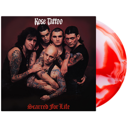 Rose Tattoo Scarred For Life MOV LIMITED NUMBERED RED AND WHITE SWIRLED VINYL LP