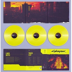 Various Artists Cyberpunk 2077 Future Sound Of Night City YELLOW VINYL 3 LP TRIPLE GATEFOLD STICKER SHEET STICKER