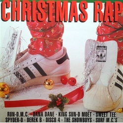 Various Christmas Rap REISSUE HEAVYWEIGHT RED & WHITE SPLIT COLOURED VINYL LP