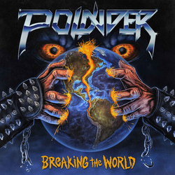 Pounder Breaking The World BLUE SWIRL VINYL LP + INSERT