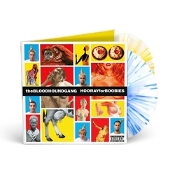 Bloodhound Gang Hooray For Boobies 20TH ANNIVERSARY EDITION LIMITED BLUE YELLOW & WHITE SPLATTERED VINYL 2LP + INSERT