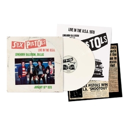 Sex Pistols Live At Longhorns Ballroom Dallas Usa 1978 LIMITED WHITE VINYL LP + INSERT