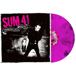 Sum 41 Underclass Hero FLUORESCENT PINK & BLACK SWIRL VINYL LP + BOOKLET