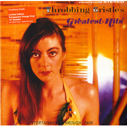 Throbbing Gristle Greatest Hits: Entertainment Through Pain LIMITED TRANSLUCENT ORANGE VINYL LP + BOOKLET