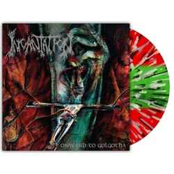 Incantation Onward To Golgotha REISSUE RED & GREEN WITH BLACK & WHITE SPLATTERED VINYL LP