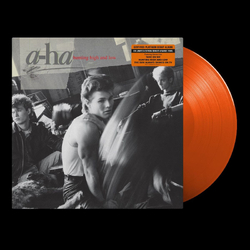 A Ha Hunting High & Low LIMITED SUNSET ORANGE VINYL LP IN SPOT-VARNISHED SLEEVE