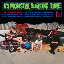 Deadly Ones It's Monster Surfing Time REISSUE LIMITED TRANSLUCENT 'BLOODY PUMPKIN' ORANGE MARBLED VINYL LP
