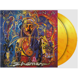Santana Shaman LIMITED NUMBERED YELLOW RED & ORANGE MARBLED VINYL 2LP + INSERT