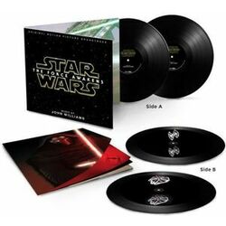 John Williams Star Wars: The Force Awakens Soundtrack 2 LP Foil/Embossed Gatefold All Four Sides Laser Etched When Spinning At 33 1/3 A Holographic Im